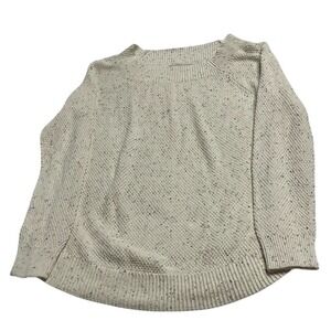 LOFT Knit Sweater Women's Small‎ Cream Speckled Round Neck Pullover